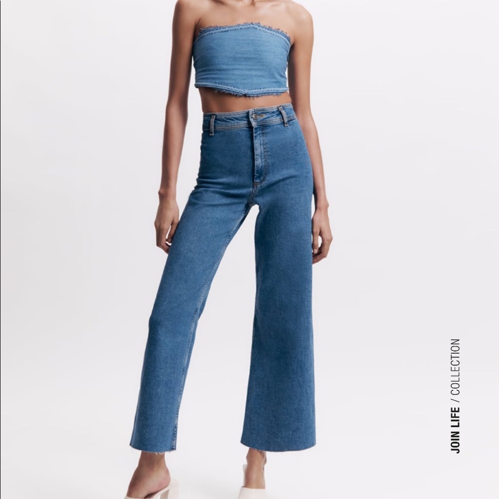 Zara marine straight jeans